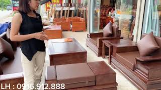 Bàn giao bộ ghế Sofa chân pháo gỗ sồi Nga