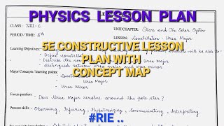 5E Constructive Physics Lesson Plan-4 Class 8th Stars & the Solar System, concept Map #RIE B.Ed 🌙🌗