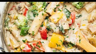 Chicken Macaroni with Cream Cheese White Sauce