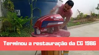 Como desamassa, preparar, pintar, colocar adesivo e enverniza tanque da CG 86 - #2