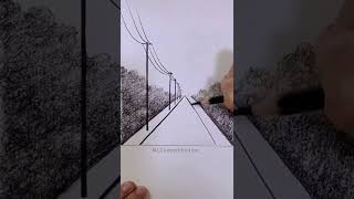 ✅Dibujo carretera Paisaje 😍✏️ #dibujo #arte #fyp #shorts