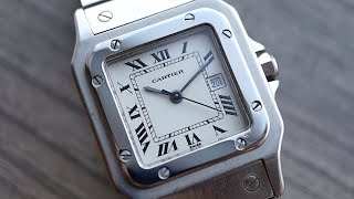 Cartier Santos Carrée automatic men's watch 1980's - all steel - first gen 1978 model - ref 81036188