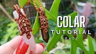 Colar com ponta de Olho de Tigre #407 | Dede Tutoriais