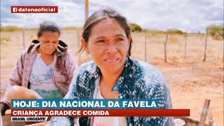 CRIANÇA AGRADECE COMIDA