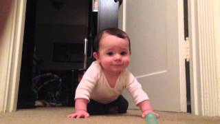 Ethan's first time crawling (6 months)