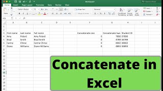 How to concatenate in Excel (Mac)