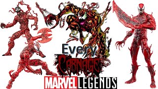 Every Marvel Legends Carnage Toybiz and Hasbro Comparison List Absolute Venompool Spider-man Classic