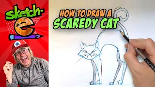 How to draw a cat with Sketch-E! This one is a scaredy cat that's hissing mad!