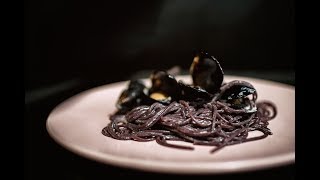 pasta black mussel