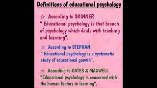 Definitions of educational psychology b.ed |b.ed notes #youtube #shorts