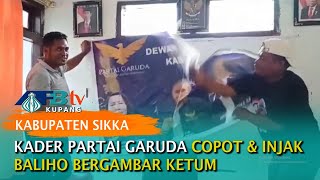 Sebut Partai Uang, Kader Partai Garuda Copot & Injak Baliho Bergambar Ketum