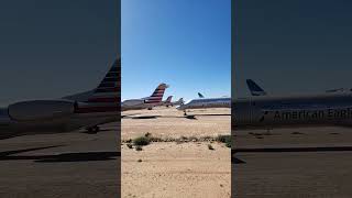 Retired AA jets, mostly Embraer 135s once flown by Envoy Air, idled at Pinal Airpark near Tucson