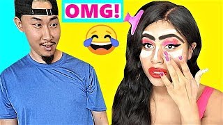 I DID MY MAKEUP HORRIBLY TO SEE HOW MY BOYFRIEND WOULD REACT!!!