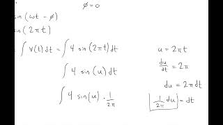 CALCULUS - Antiderivative of a Trig Velocity Function Example