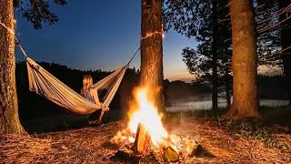 Spend a Night in a Rainy Forest Cave with campfire sound 8 Hours- | crackling fire & rain sounds 19