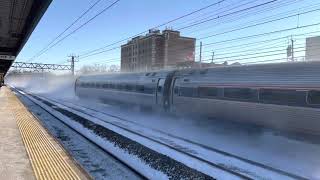 Amtrak plows through the snow!