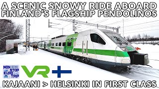 ЖИВОПИСНАЯ СНЕЖНАЯ ПОЕЗДКА НА БОРТУ VR FINLAND'S FANTASTIC PENDOLINOS / KAJAANI В ХЕЛЬСИНКИ В ПЕРВОМ