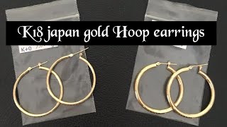 K18 japan gold hoop earrings 2x35 and 3x35 / japan jewelry anong pag kakaiba #118