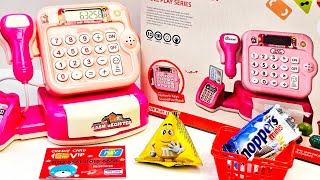 ASMR Cute Pink Cash Register PlaySet Satisfying with Unboxing 계산대 장난감 No talking Review Toys