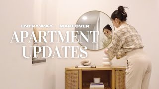 apartment updates | aesthetic entryway room makeover, home decorating ideas, new furniture | VLOG