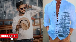 موضة ملابس رجالي تي شيرت كبير الحجم  أنيقة 🌳Fashion Men's Clothing Elegant T-Shirt 🌳'