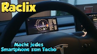 Raclix Halterung - Ein Tacho für das Tesla Model 3/Y