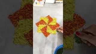 Flowers rangoli designs 🤩 Dussehra Special Rangoli #art #rangoli #dashera #flowers