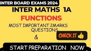 #INTEREXAMS2024|#MATHS1A|#FUNCTIONS|MOST IMPORTANT 2MARKS QUESTIONS|💯%GUNSHOT QUESTIONS|#IPE2024