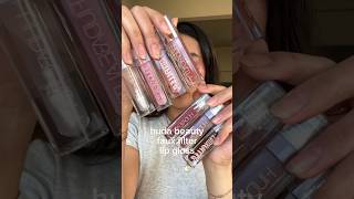 Swatching the new huda beauty faux filter lip gloss! #hudabeauty #makeup #lipgloss #beauty