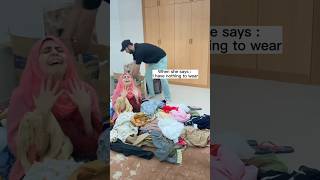 When she have nothing to wear|phone addiction|clever husband|romance in life#funny#youtube#shorts