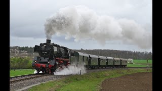 50 1973 mit dem Feurigen Elias auf der Strohgäubahn am 1.4.2024