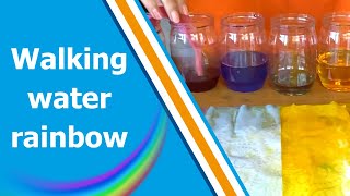 Walking water rainbow experiment