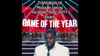 Honestly he deserves those awards for both Elden Ring and Sekiro #gaming #eldenring