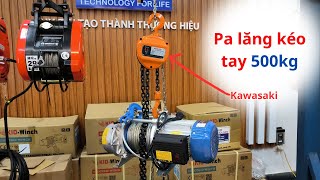 Palang xích: kéo tay 500kg - Lắc tay 750kg loại tiêu chuẩn