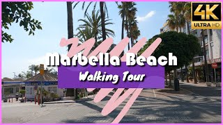 Marbella beach [4K 60 fps] Málaga - La Costa del Sol 🌞 ✔✔ Waking Tour ( Abril 2021 )