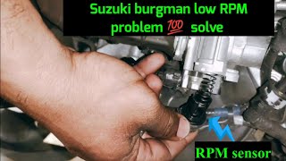 Suzuki burgman Street starting problem  💯 solve fi problem stepping motor fi sensor #suzukiburgman