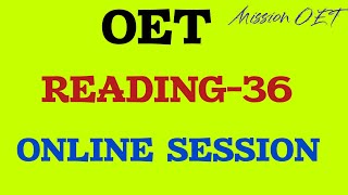 OET READING PRACTICE SESSION ONLINE | #oet #oetexam #oetreading #oettraining