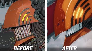 MAPPA's Before and After compositing Comparison - Chainsaw Man Season 1