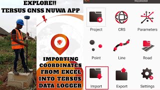 How to import Coordinates from Excel into Tersus #gnss Data Logger || Setting Out || Complete video