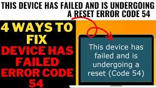 Windows 11/10 Reset: Error Code 54 Fixed