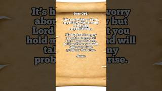 A prayer that God will take care of life’s challenges ahead of us #shorts