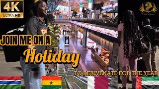 [4K]  Virtual Holiday Walk Tour To Explore The Airports Of Gambia🇬🇲-Ghana🇬🇭 And Qatar🇶🇦 To  Dubai🇦🇪