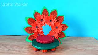 how to make eco-friendly Ganpati singhasan with cardboard@craftswalker858