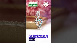 Kalung Melody Musik Opal Perak Asli Silver 925 Lapis Emas Putih Melodi Musical Note Necklace