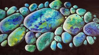 Gemstones Acrylic Painting  Abstract Rock Painting with Acrylic Paint