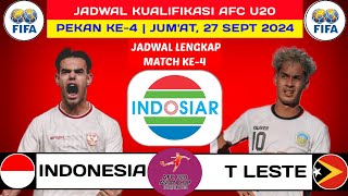 Jadwal Lengkap Kualifikasi Piala Asia U-20 Hari ini - Indonesia vs timur Leste - Myanmar vs Jepang