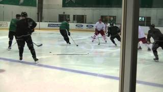 Dallas Stars players skate in Frisco