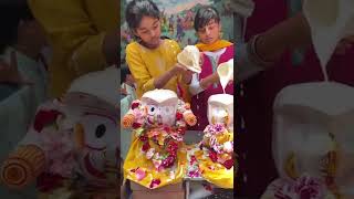 Snan Yatra Abhishek by Kids #iskcon #shorts #iskconkids