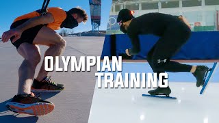 Olympic Speed Skater Training - Plyometrics, Long Track Skating, Dryland, Turn Cable Joey Mantia