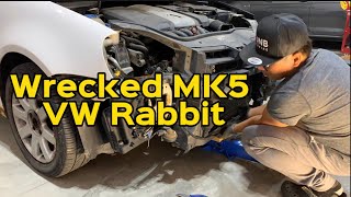 Rebuilding Jasmine's Wrecked MK5 VW Rabbit | Front Radiator Core Support Replacement